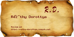 Réthy Dorottya névjegykártya